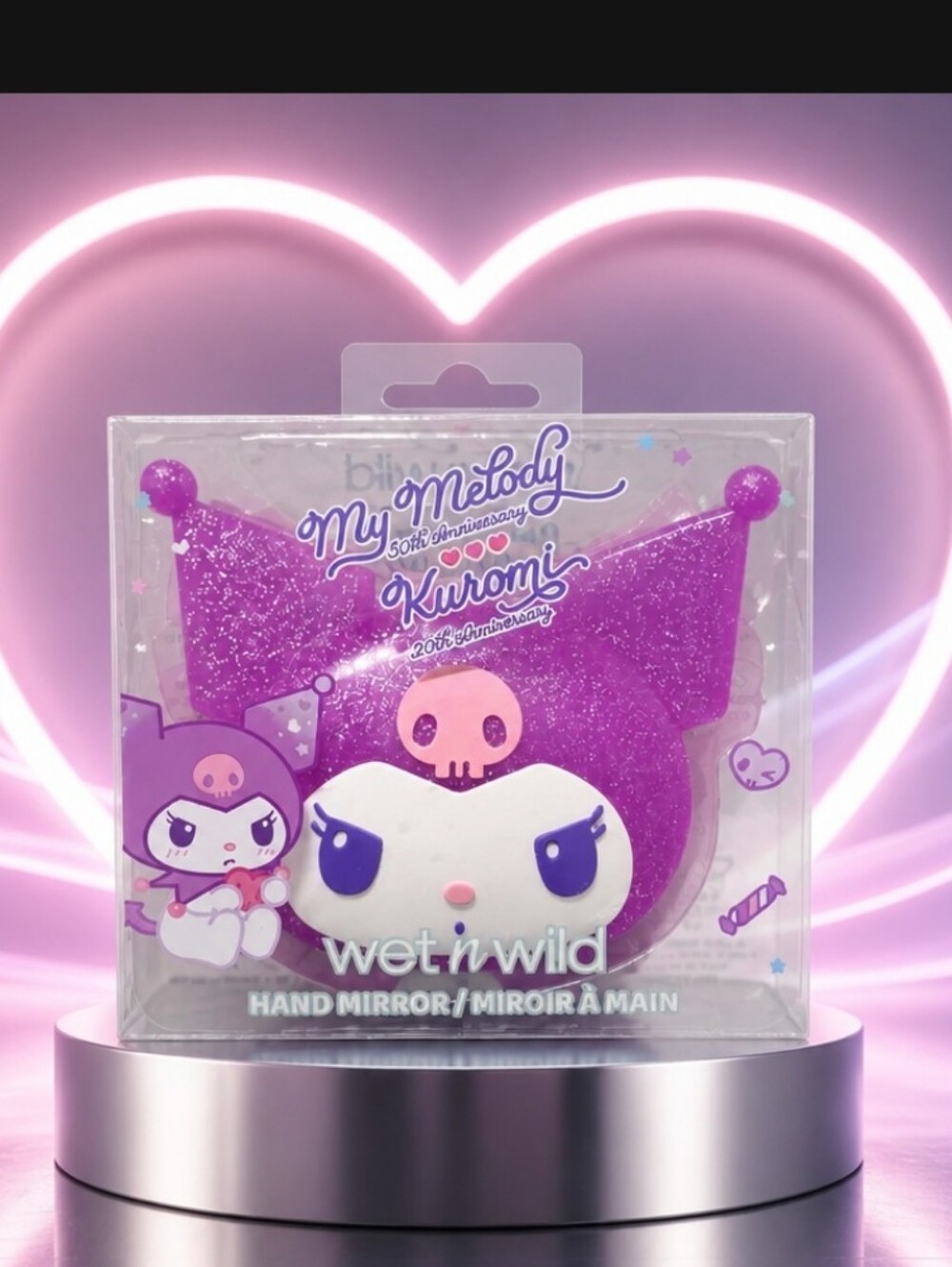 Wet n Wild My Melody 50th Anniversary  Kuromi  Glitter Hand Mirror